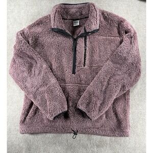 Pink‎ by Victoria Secret Women's Large Quarter Zip Sherpa Fleece Purple Mauve